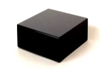 Glasblock aus schwarzem, massivem Glas, ca 7,5 cm x 7,5 cm x 4,5 cm